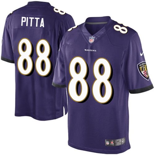 Men's Limited Dennis Pitta Nike Jersey Purple Home - #88 NFL Baltimore Ravens